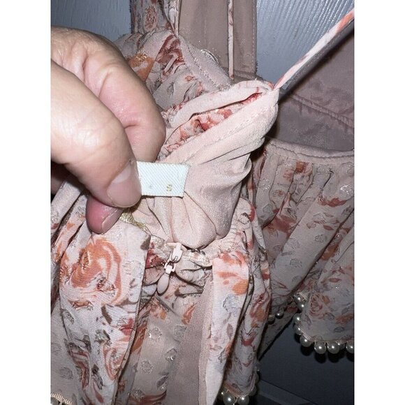 La Maison TALULAH The Faithfull Maxi Dress Floral Pearl Detail Spaghetti Sz S - Picture 14 of 16